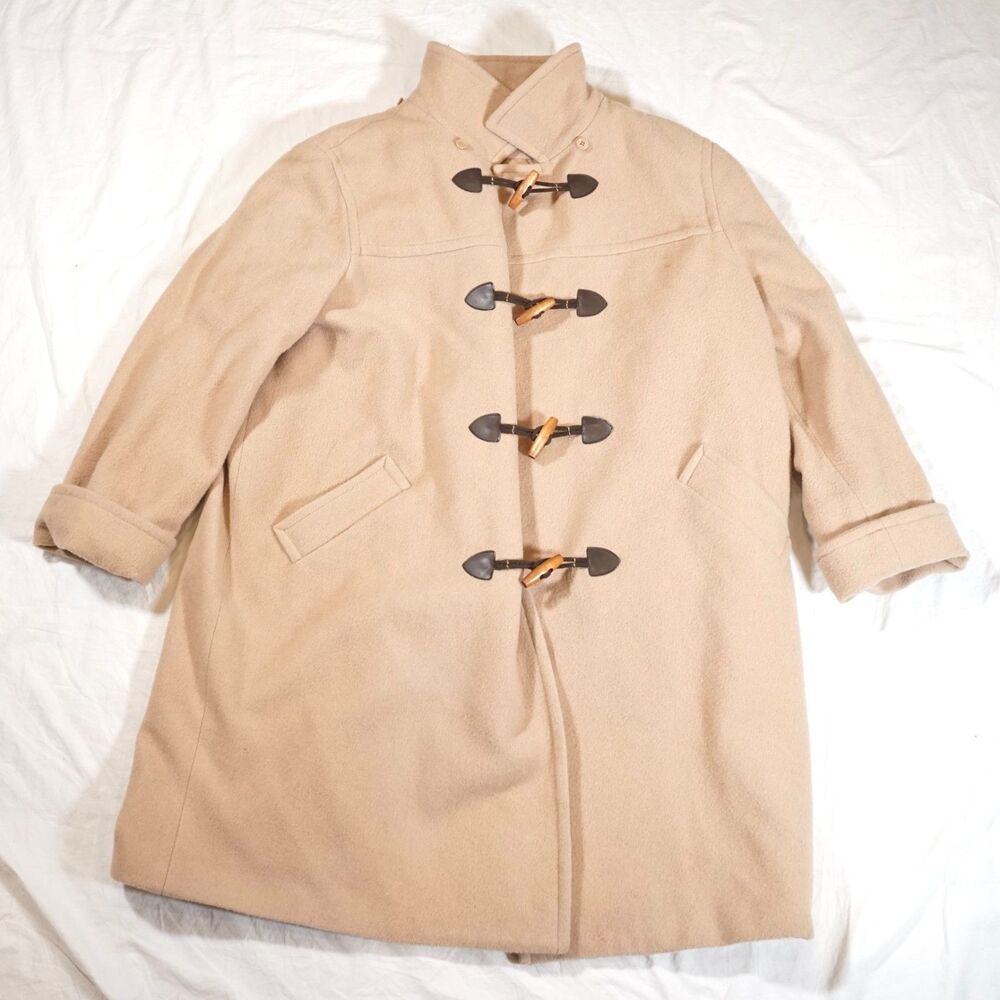 J.G. Hook Vintage Camel Wool Duffle Coat Tan Size 24W - Picture 9 of 9